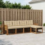 vidaXL Ensemble de canapés d'extérieur 5 Pièces Naturel et Beige