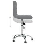Chaise fauteuil siège pivotante de bureau informatique étude clair tissu gris 02_0024109