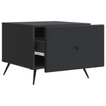 vidaXL Table basse avec tiroir Noir 49 x 50 x 40 cm Bois d'ingénierie