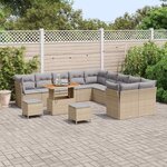 vidaXL Ensemble de canapé de jardin 13 Pièces beige et gris clair