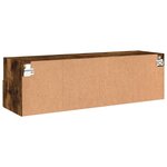 vidaXL Meuble TV mural chêne fumé 100x30x30 cm bois d'ingénierie