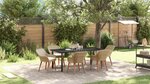 vidaXL Ensemble de salle à manger de jardin de 7 pièces beige en poly rotin