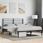 vidaXL Cadre de lit métal sans matelas avec tête de lit noir 140x190cm