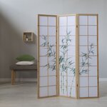 Paravent bois 3 pans bambou clair