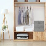 vidaXL Boîtes de rangement 2 Pièces Tissu 50x30x25 cm Gris