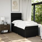 vidaXL Sommier à lattes de lit avec matelas Noir 90x190 cm Tissu