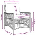 vidaXL Chaise de jardin avec coussins Gris en poly rotin