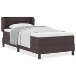 Lit box spring avec matelas vidaXL marron foncé 90x200 cm tissu