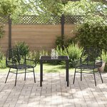 vidaXL Ensemble de salle à manger de jardin 3 pièces Noir Poly Rattan