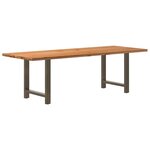 vidaXL Table à manger marron clair bois de chêne massif rectangulaire