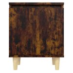 vidaXL Tables de chevet et pieds en bois 2 Pièces Chêne fumé 40x30x50 cm