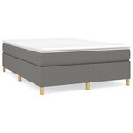 vidaXL Cadre de lit Gris foncé 140x190 cm Tissu