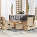 vidaXL Salon de jardin avec coussins 6 Pièces beige résine tressée