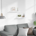 vidaXL Étagères murales 2 Pièces Blanc brillant 40x9x3 cm