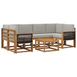 vidaXL Ensemble de canapés d'extérieur 5 pc Naturel et gris clair