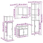 vidaXL Ensemble de mobilier de salle de bain 4 Pièces Chêne sonoma