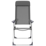 vidaXL Chaises de camping pliables lot de 4 Gris Aluminium