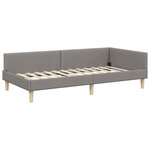 vidaXL Cadre de lit d'angle avec matelas 2 pc Taupe 90 x 190 cm tissu