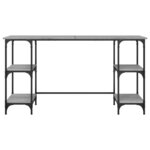 Bureau table poste de travail meuble d'ordinateur informatique étude sonoma 140 x 50 x 75 cm métal et bois d'ingénierie gris 02_0023959