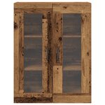 vidaXL Cabinet Murale avec Portes en Verre - Bois Ancien - 69.5x34x90 cm