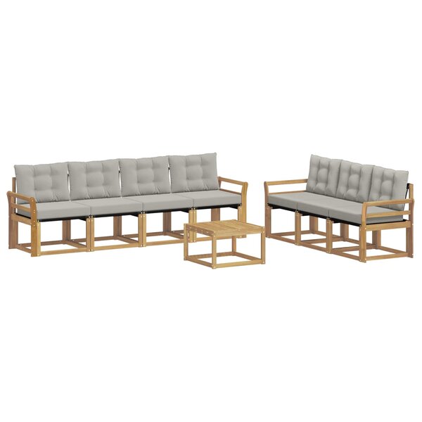vidaXL Ensemble de canapés d'extérieur 8 Pièces Blanc et gris clair