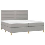 vidaXL Sommier à lattes de lit matelas et LED Gris clair 200x200 cm