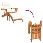vidaXL Chaise de jardin Adirondack et repose-pieds bois massif acacia