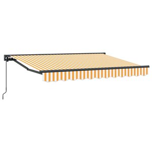vidaXL Auvent rétractable manuel Jaune et blanc 3 5 x 2 m