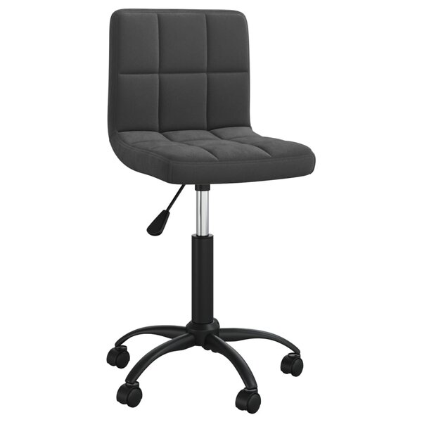 Chaise fauteuil siège pivotante de bureau informatique étude velours noir 02_0024165
