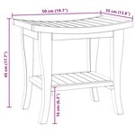 vidaXL Table d'appoint de salle de bain 50x35x45cm bois de teck solide