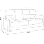 Canapé clic clac 3 places - Bleu - Matelas 14 cm - 223 x 96 x 103 cm - MEGAN