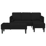 vidaXL Canapé 2 pièces avec coussins en tissu noir
