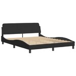 vidaXL Cadre de lit avec LED sans matelas noir 160x200 cm velours