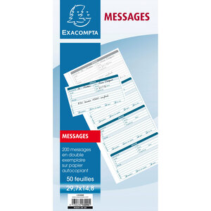 Carnet broché autocopiant messages téléphones exacompta 29 7 x 14 8 cm - 50 feuilles