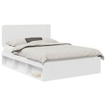 vidaXL Cadre de lit Blanc 140 x 200 cm Bois de pin massif