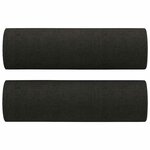 vidaXL Ensemble de canapés 3 Pièces avec coussins noir tissu