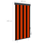 vidaXL Store roulant d'extérieur 80x250 cm Orange et marron