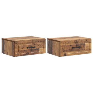 vidaXL Cabinet de chevet mural 2 Pièces Bois ancien 49 x 34 5 x 20 cm