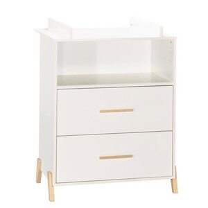 Commode blanche 2 portes et 1 niche