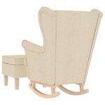 vidaXL Chaise à bascule avec repose-pied Crème Tissu