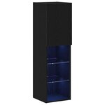 vidaXL Meuble TV 2 Pièces Noir 30 5 x 30 x 102 cm Bois d'ingénierie