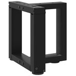 vidaXL Pieds de table basse en T  2 pièces  noir  30 x 25 x (30-31) cm  acier