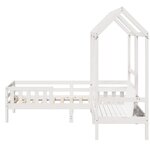 vidaXL Ensemble de lit et de banc avec toit sans matelas 75x190 cm
