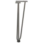 vidaXL Pieds en épingle à cheveux pour table basse 4 pièces Acier naturel 42 cm Acier massif