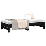 vidaXL Lit coulissant sans matelas noir 2x(90x190) cm