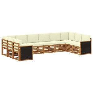 vidaXL Ensemble de canapés d'extérieur 7 pc Naturel et Crème
