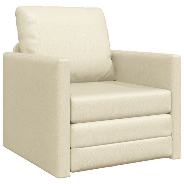 vidaXL Fauteuil-lit au sol 2-en-1 crème 74x77x81 cm en simili cuir