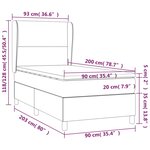 vidaXL Sommier à lattes de lit avec matelas Gris foncé 90x200 cm Tissu