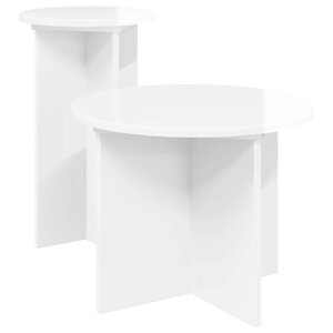 vidaXL Ensemble de tables d'appoint 2 pièces Blanc brillant