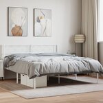 vidaXL Cadre de lit métal avec tête de lit blanc 160x200 cm